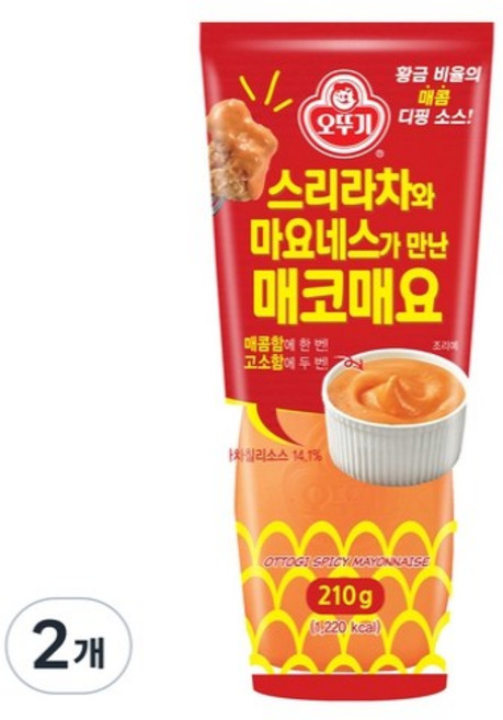 오뚜기 스리라차와 마요네스가 만난 매코매요, 210g, 20개