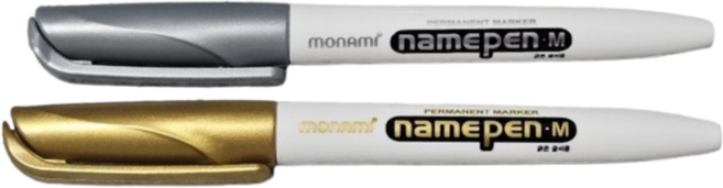 모나미 네임펜 M 2종 세트, 골드 + 실버, 1세트