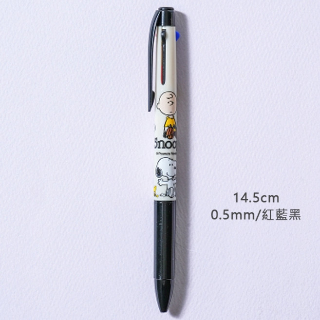 韓國大創Daiso史努比文具系列 韓國製正版授權 多款可選, 1個, 三色筆0.5mm, Multi-color