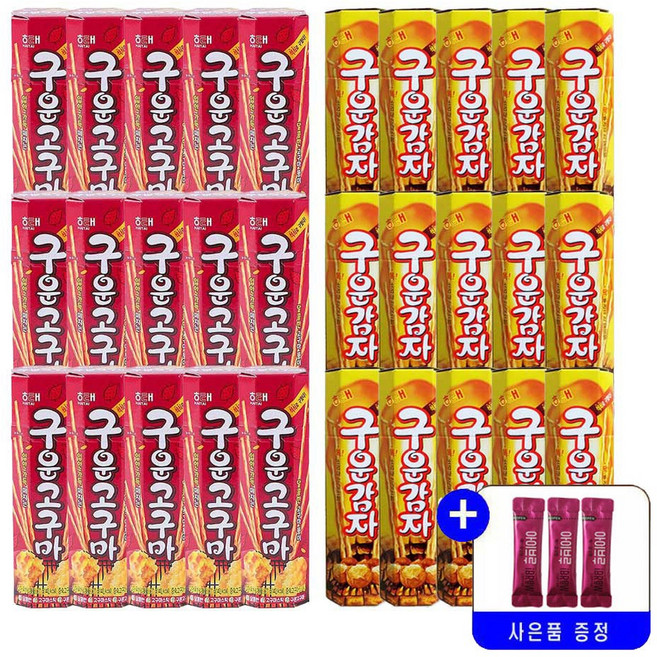 해태 구운고구마 27gx15개+구운감자 27gx15개 2종 간식 과자 감자스낵 고구마 막대과자, 27g, 1개