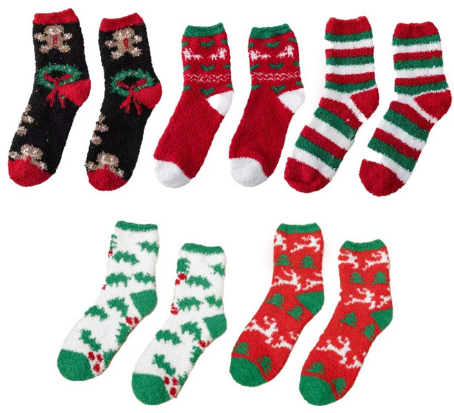 모아무어 크리스마스 파티 남여공용 수면양말 5켤레 세트