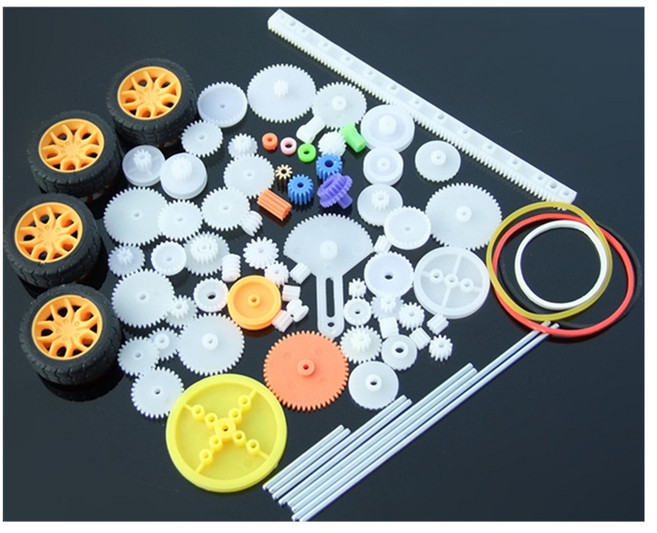 플라스틱 기어 세트 78종 - DIY 로봇 RC카 아두이노 호환 - 기어 바퀴 축 벨트 풀리 포함, 1세트, 멀티