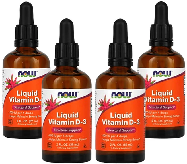 나우푸드 액상 비타민D-3 10mcg(400IU) (2fl oz), 4개, 59ml - 쿠팡