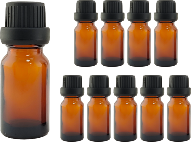 玻璃精油瓶 10ml, 10個, 茶色