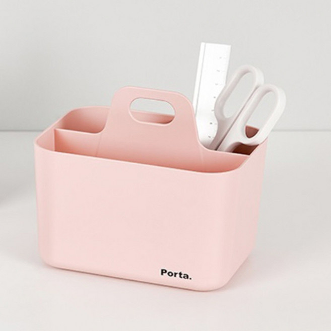 오아FAM마켓 미니 심플 바스켓 정리함, 핑크