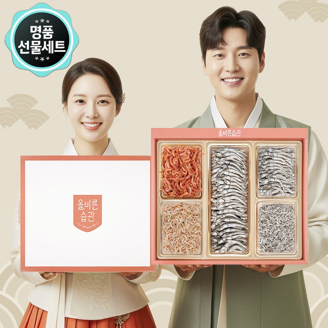 명절선물세트 남해안 명품멸치 선물세트 5호 대멸 300g+중멸100g+세멸110g+건새우50g+꽃새우50g, 1개