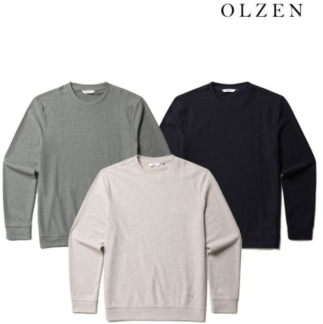 올젠 OLZEN 남성 와플 라운드 맨투맨_ZBF3TR1203 ZBF3TR1203 338313