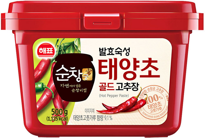 [무료배송]해표 순창궁 태양초 골드 고추장(500g), 500g, 12개