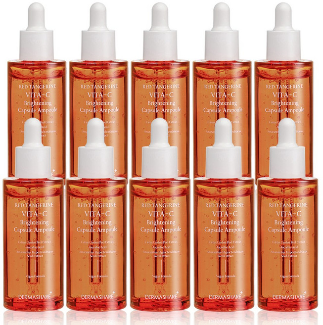 더마쉐어 레드향 비타씨 브라이트닝 캡슐 세럼 미백 광채 기미 잡티 주름케어 보습 앰플 50mL, 10개