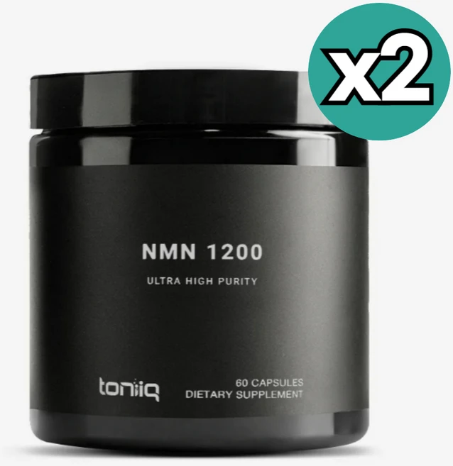 Toniiq 토니크 NMN 1200mg NAD+ 60캡슐 x2통 신진대사 노화 뇌건강 집중력 향상 미국직배송, 2개, 60정 - 쿠팡