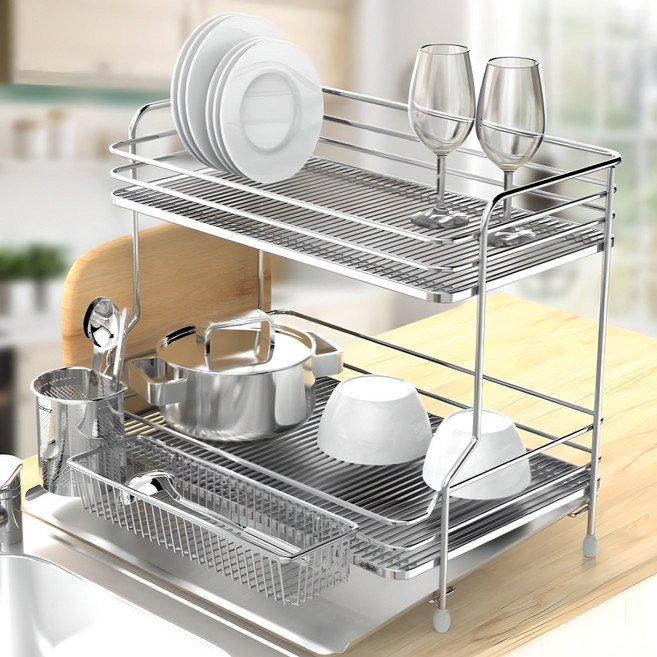 스타픽스 시그니처 물빠짐 식기건조대, 2단, 1개