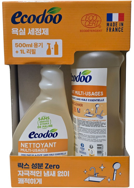 에코두 욕실용 세정제 (프랑스산 세정제 용기 + 리필)