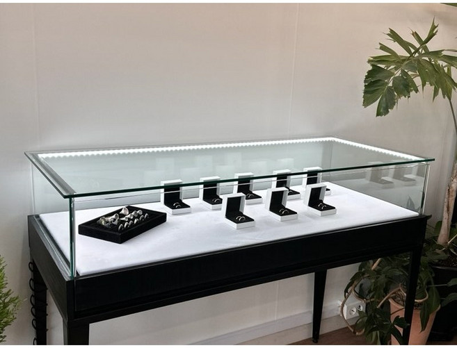 쥬얼리진열장 악세사리쇼케이스 유리진열장 철재다리진열장, 화이트