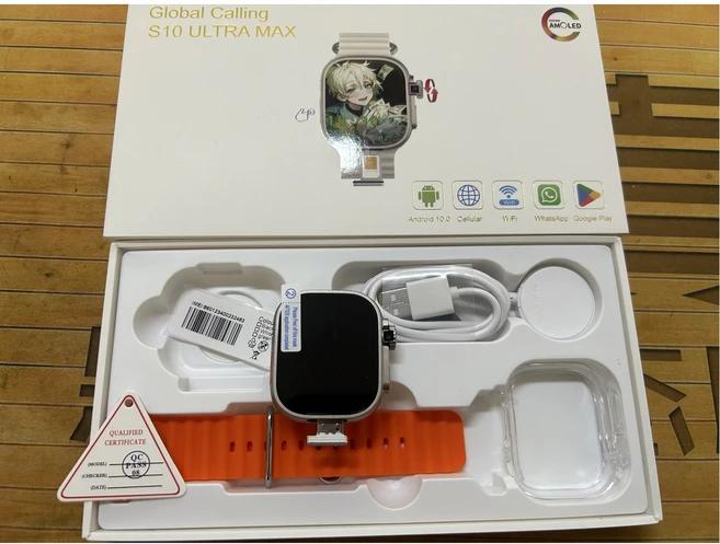 GoldenSpike S10 Ultra Max Smartwatch 5G 안드로이드 스마트 시계 2.26인치 Amoled 스크린 800W 로터리 카메라 Simcard 슬롯 영상 통화, 11)Silver Orange - 쿠팡