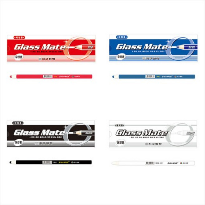 지구화학 글라스 메이트 색연필 1다스 12개 봉제 채점, 1색, 검정