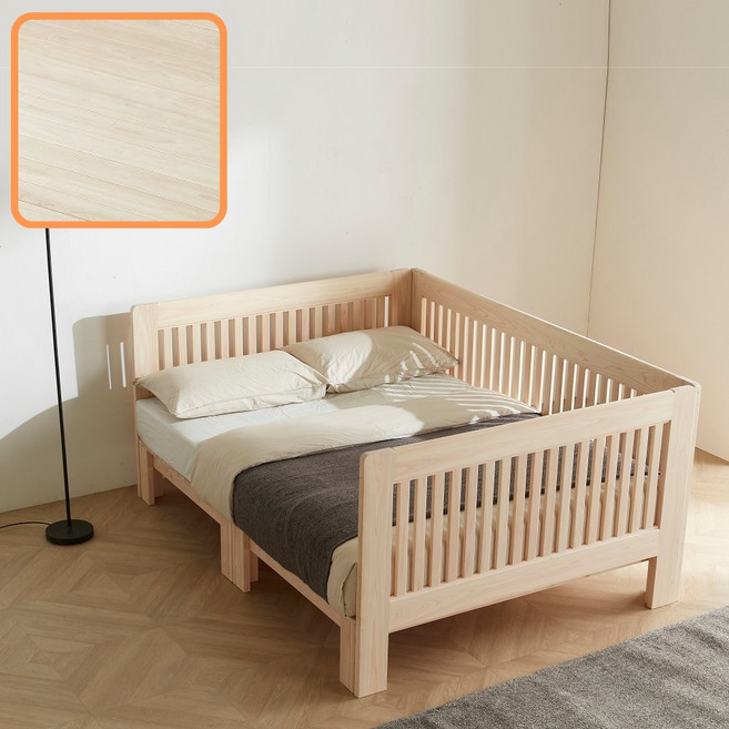 바르숲 무절 (가드3) 패밀리 침대 편백나무 원목 침대가드 침대 프레임, 베이지