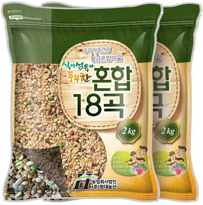 현대농산 균형 혼합 18곡 잡곡, 2개, 2kg