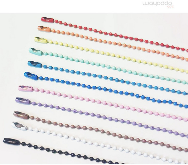 와요또 컬러 군번줄 볼체인 구슬줄 키링 에어팟 부자재, 10.하늘, 1개