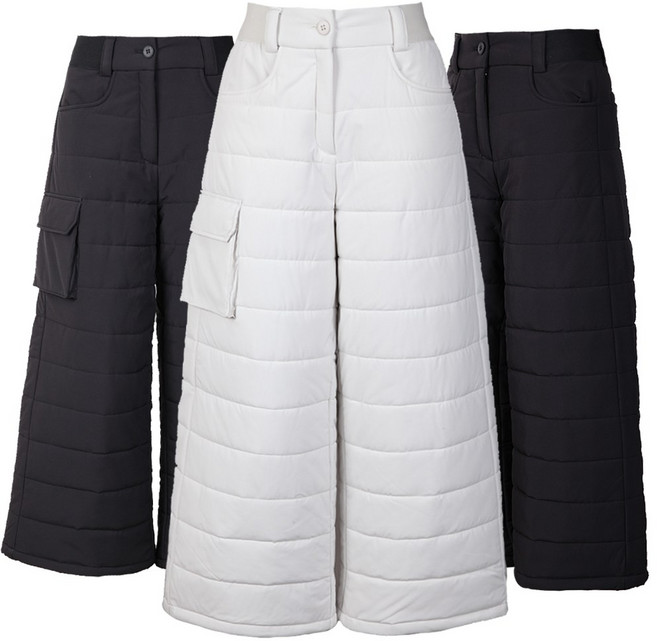 가우리 여성 와이드바지 골프바지 (기모)WB 714 밴딩 패딩 팬츠 겨울 패딩 방한