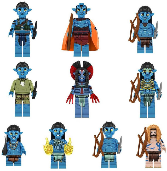 아바타 미니 블록 피규어 10명 세트 불과 재 바랑