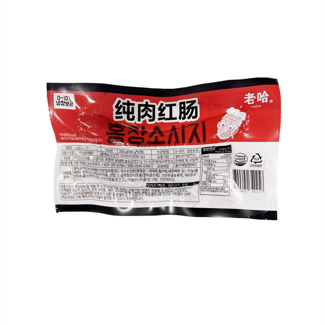 왕부정 중국식품 로하 순육 소세지 소시지 홍창 홍장소세지 100g 2개입, 200g, 1개