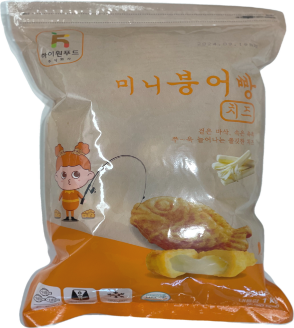 치즈 미니붕어빵(하이원 냉동생지) 아이스박스 배송, 1kg, 1개