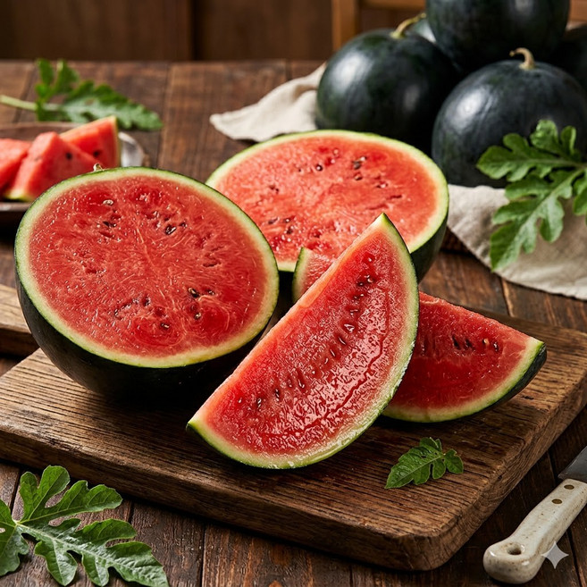[검은보석] 산지직송 꿀 당도 프리미엄 흑수박, 1박스, 6kg 내외