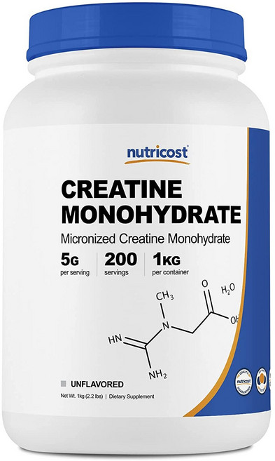 nutricost 微粉化一水肌酸, 1kg, 1個
