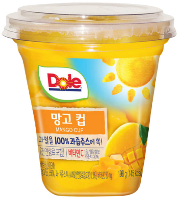 Dole 돌 후룻컵 198gx6개입 망고컵/간편과일/무배