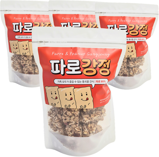 파로 땅콩 현미 조청 강정 통곡물 견과류 간식 수제강정 파로강정 150g 4봉지, 600g, 1세트