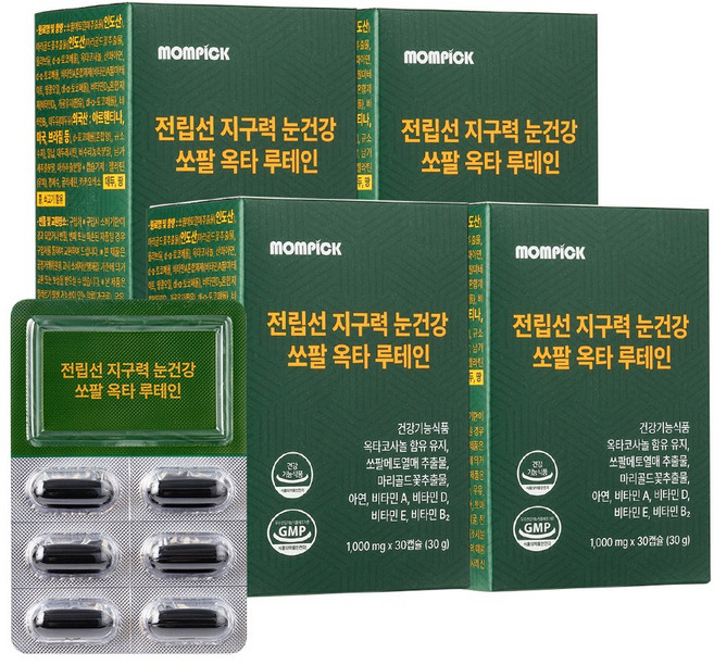 전립선 건강 쏘팔메토 옥타코사놀 루테인 눈 건강 지구력 남성 영양제 쏘팔매토 소팔매토 맘픽, 4개, 30회분