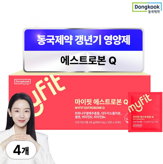 동국제약 마이핏 에스트로본 Q 여성 갱년기 영양제 호르몬 중년건강, 4박스, 60정