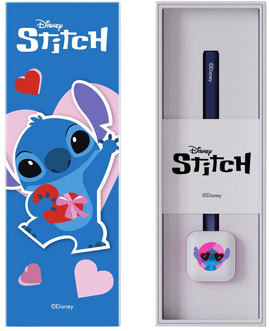 깎지 않는 연필 자이 탄소펜 디즈니 시리즈 무한연필, <스티치> 블루, 1개