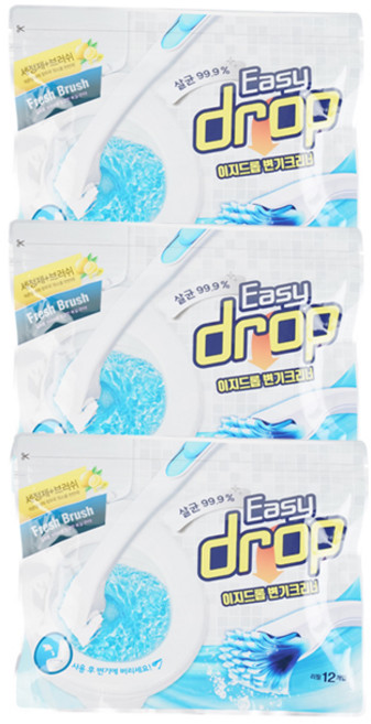 이지드롭 변기크리너 리필 브러쉬팩 3개(핸들 미포함), 3개
