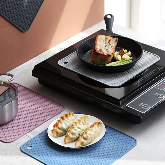 실리콘 인덕션 보호매트, 핑크, 1개