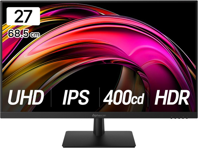 알파스캔 2725UN 27인치 4K UHD IPS 시력보호 보더리스 HDR 무결점 사무용 업무용 가성비 모니터, 68.5cm