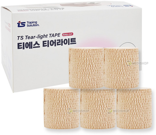 티어라이트 5cm x 7m 베이지 볼링테이프 볼링테이핑 볼링용품 볼링손가락테이프 뮬러 엠랩 엠테이프 스포츠테이프, 5개