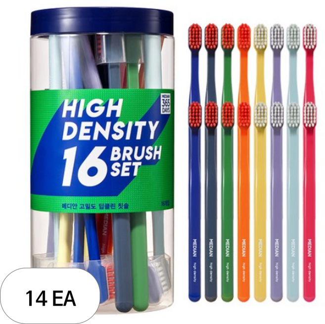 메디안 고밀도 초극세모 딥클린 칫솔, 16개입, 14개