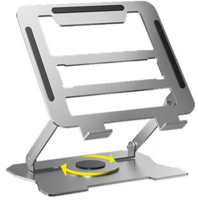 흔들림방지 높이각도조절 노트북거치대, 1개, 회색