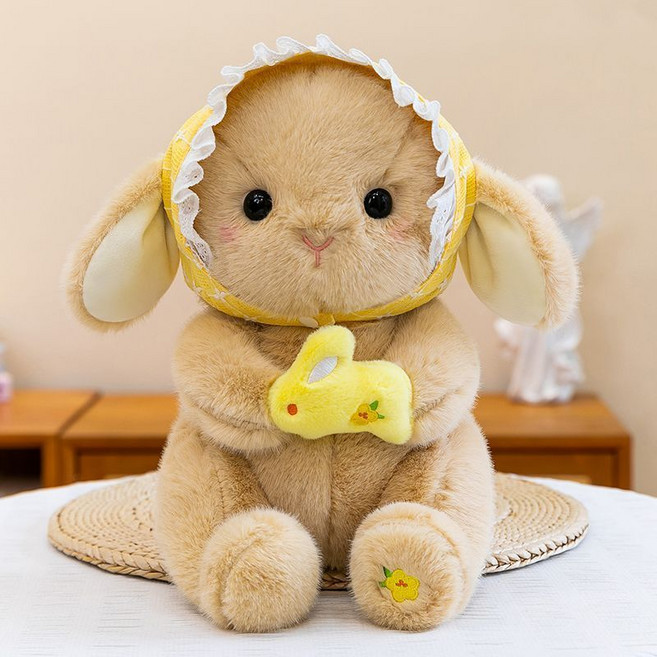 粉紅兔子掛件毛絨公仔, 1個, 棕色月亮兔35cm