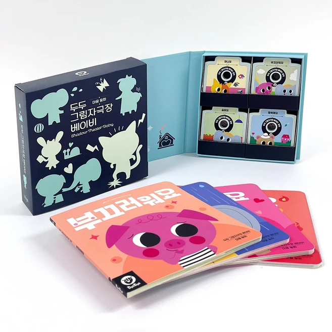 두두 그림자극장 베이비 확장팩 택1, 민트팩 (마음동화 책4권+팩4개), 1개 - 쿠팡