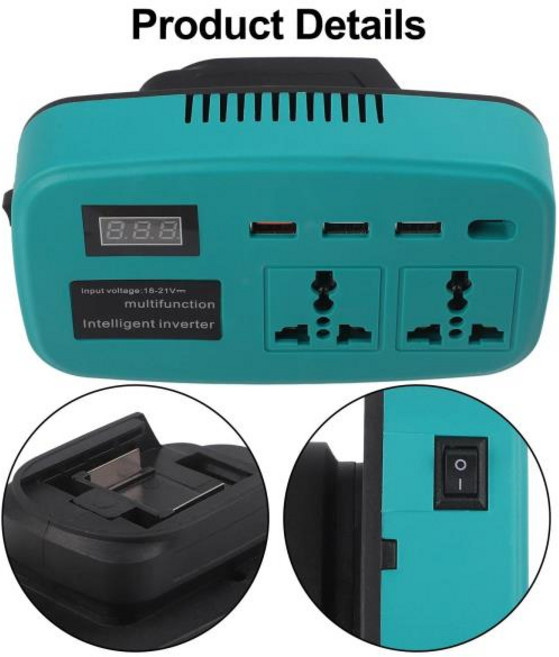 마끼다호환 용 배터리 변환기는 DC 전력을 AC 220V 지능형 인버터 야외 차량 전동 공구 예비 부품으로 변, 01 China Mainland, 01 48V2A