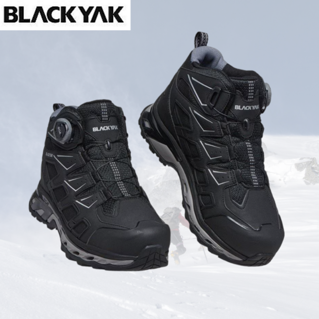 블랙야크 대표 등산화 발볼 넓고 편한 고어텍스 써라운드 다이얼 그리프 D GTX ABYSHX3905 블랙