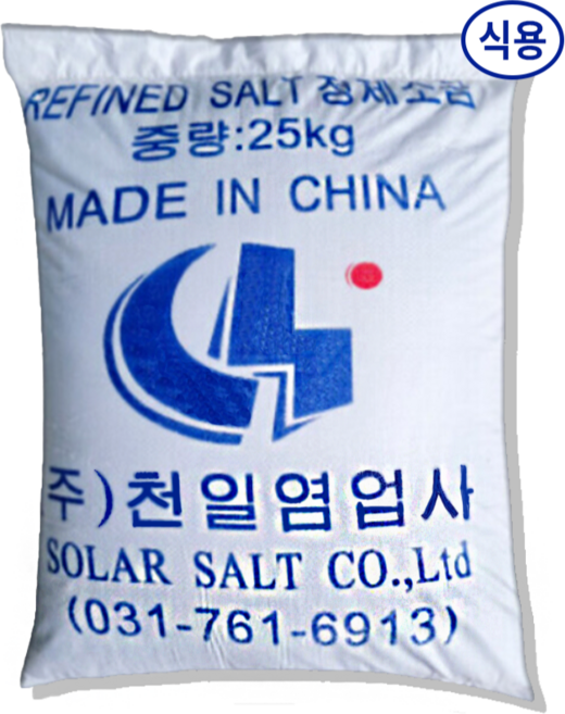 수입 정제염 대용량 업소용, 1개, 25kg