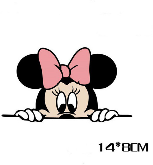 미키 마우스 자동차 스티커 귀여운 애니메이션 자동차 스티커 백미러 스티커, 미니, 1개