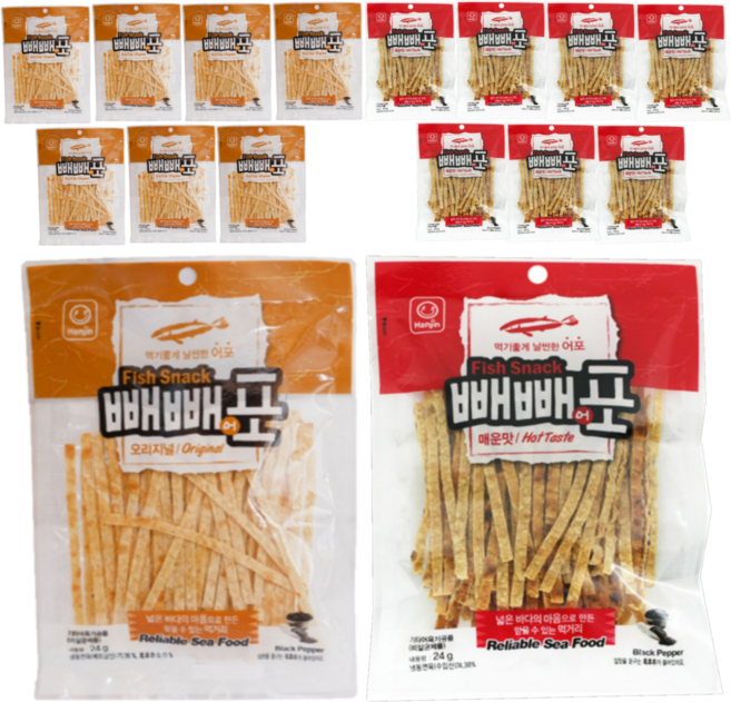 한진식품 빼빼어포 오리지널 + 매운맛, 8세트