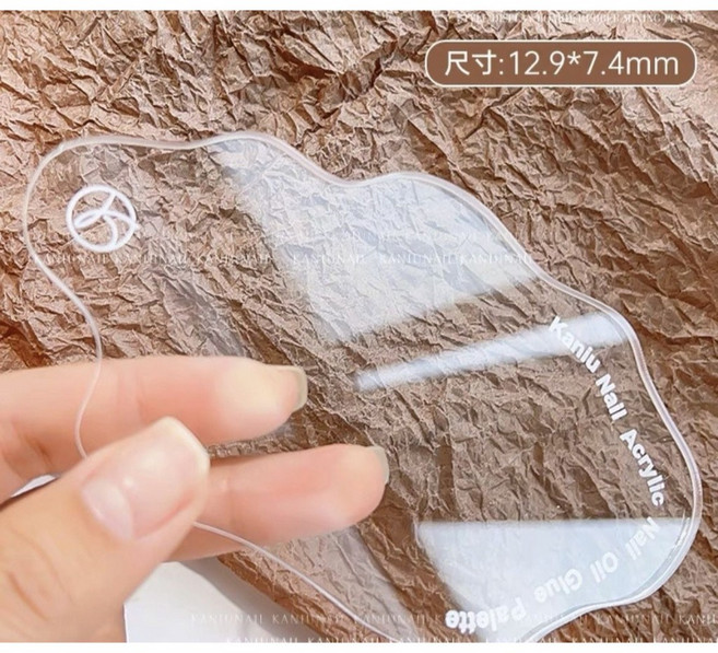 Kaniu 美甲調色盤 透明壓克力彩繪凝膠調色工具, 1個, L-160_透明壓克力調色盤_B