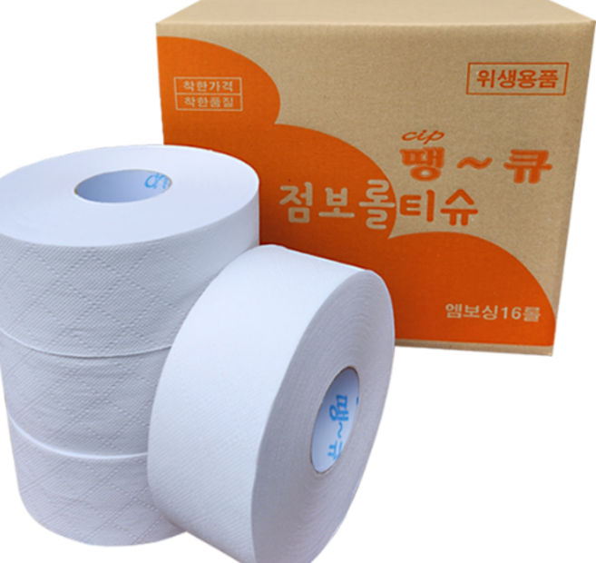땡큐 대용량 점보롤 고급형 업소용 3겹 16롤, (4번) 2겹 고급형점보롤 150m, 1개, 16개입, 100m
