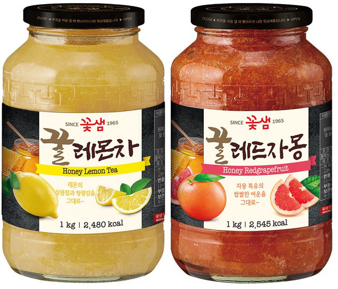 꽃샘 꿀레몬차 +꿀레드자몽 (액상차)