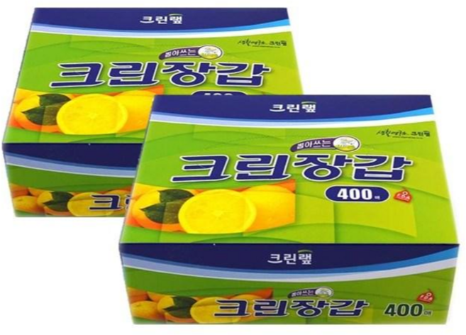 크린랩 뽑아쓰는 크린 장갑, 400개입, 2개